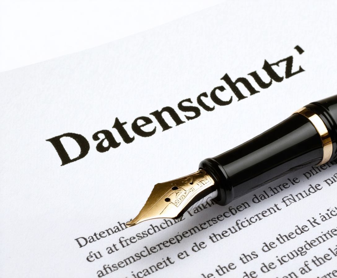 Füllfederhalter auf einem formalen Rechtsdokument als Symbol für vertragliche Vereinbarungen